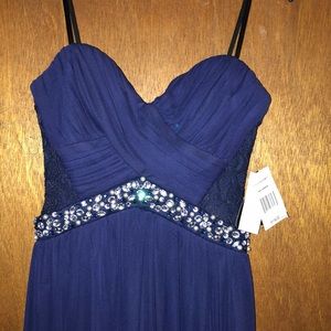 Size 1 dark blue prom dress, NEVER WORN